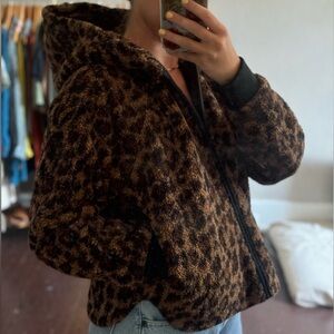 2020 Lou & Grey cheetah teddy zip up hoodie jacket - boogie sports leisure wear